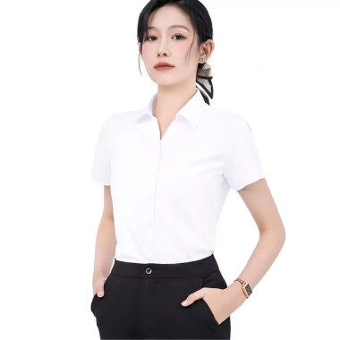Áo sơ mi nữ ngắn tay Madela cotton mềm mại, màu trắng - Giá chỉ 157.000 VND 6