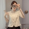 Áo sơ mi nữ phong cách Trung Quốc mùa hè tay phồng, thêu ren, nút Mandarin độc đáo - Giá 166.824 VND 10