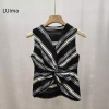 Áo sơ mi nữ retro sọc vest pleats mỏng dệt kim không tay - Giá ưu đãi 145.476₫ 6