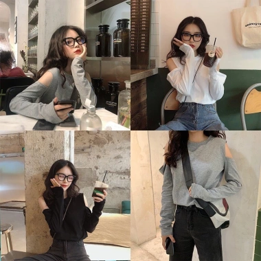 Áo sơ mi nữ slim-fit tay dài thun mềm mại – Giá chỉ 87.287đ, phong cách influencer