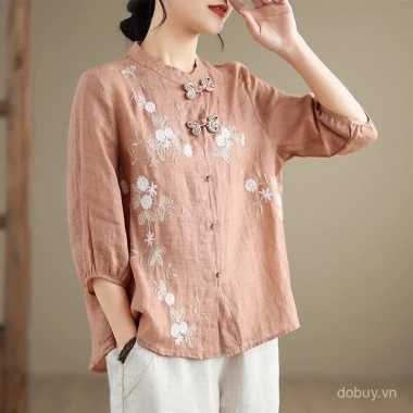 Áo sơ mi nữ style Trung Quốc, thêu tỉ mỉ, cổ Mandarin thời thượng - Giá ưu đãi 316.323 VND 3 Áo sơ mi nữ style Trung Quốc, thêu tỉ mỉ, cổ Mandarin thời thượng - Giá ưu đãi 316.323 VND 3