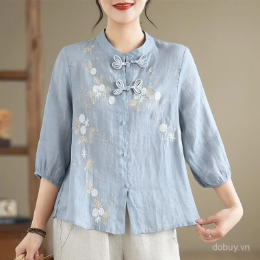 Áo sơ mi nữ style Trung Quốc, thêu tỉ mỉ, cổ Mandarin thời thượng - Giá ưu đãi 316.323 VND 4 Áo sơ mi nữ style Trung Quốc, thêu tỉ mỉ, cổ Mandarin thời thượng - Giá ưu đãi 316.323 VND 4