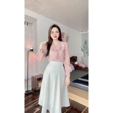 Áo Sơ Mi Nữ Tay Dài Cổ Nơ 3 Màu Lụa Cao Cấp Hàn Quốc - S38 Giá Ưu Đãi 228k