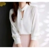 Áo sơ mi nữ tay dài công sở, cổ ôm chữ V, lụa mango mềm mịn, thoáng mát, giá 155k giảm mạnh 10