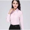 Áo sơ mi nữ tay dài công sở cotton ít nhăn, mát nhẹ màu hồng - Giá 99.200₫