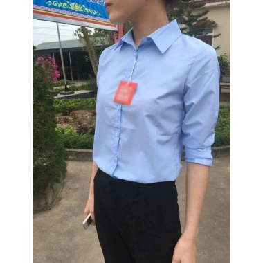 Áo sơ mi nữ tay dài công sở cotton ít nhăn, mát nhẹ màu hồng - Giá 99.200₫ 4 Áo sơ mi nữ tay dài công sở cotton ít nhăn, mát nhẹ màu hồng - Giá 99.200₫ 4