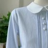 Áo Sơ Mi Nữ Tay Dài Công Sở Hàn Quốc Kẻ Sọc Xanh Cổ Sen Phối Nút - Giá 205k 3