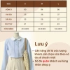 Áo Sơ Mi Nữ Tay Dài Công Sở Hàn Quốc Kẻ Sọc Xanh Cổ Sen Phối Nút - Giá 205k 5