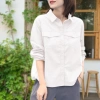Áo sơ mi nữ tay dài Hàn Quốc vải thô cotton cao cấp mềm mịn mát K2.205 giá ưu đãi 159k 5