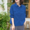 Áo sơ mi nữ tay dài Hàn Quốc vải thô cotton cao cấp mềm mịn mát K2.205 giá ưu đãi 159k 7