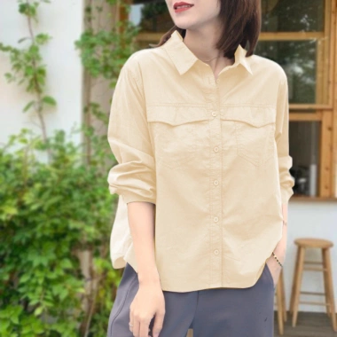 Áo sơ mi nữ tay dài Hàn Quốc vải thô cotton cao cấp mềm mịn mát K2.205 giá ưu đãi 159k 10 Áo sơ mi nữ tay dài Hàn Quốc vải thô cotton cao cấp mềm mịn mát K2.205 giá ưu đãi 159k 10