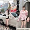 Áo sơ mi nữ tay dài nhún eo form rộng vải cotton set áo đi chơi HCOM27.011 229k