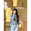 Áo Sơ Mi Nữ Tay Dài Ren Bo, Eo Lưng Chun Tôn, Dáng Trẻ Trung Thanh Lịch Bigsize 155k 4