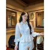 Áo Sơ Mi Nữ Tay Dài Ren Bo, Eo Lưng Chun Tôn, Dáng Trẻ Trung Thanh Lịch Bigsize 155k 6