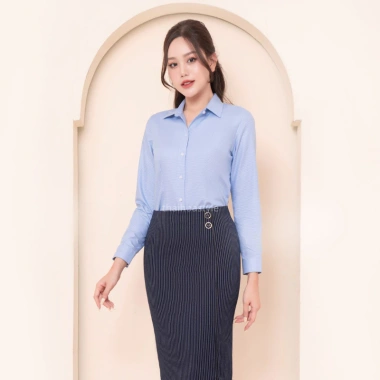 Áo sơ mi nữ tay dài Thái Hòa ASW101-R05 – Cotton kẻ nhuyễn cao cấp, đa màu, giá 250.750₫ 2