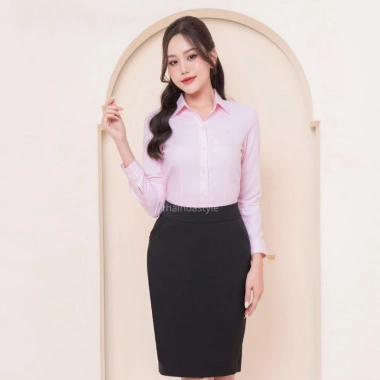 Áo sơ mi nữ tay dài Thái Hòa ASW101-R05 – Cotton kẻ nhuyễn cao cấp, đa màu, giá 250.750₫ 5