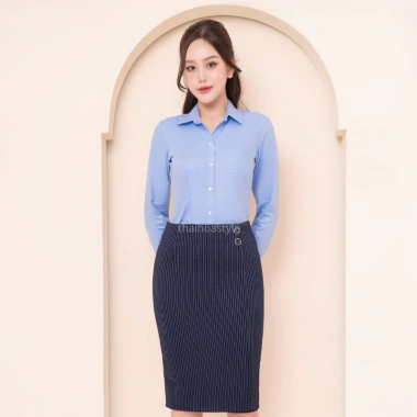 Áo sơ mi nữ tay dài Thái Hòa ASW101-R05 – Cotton kẻ nhuyễn cao cấp, đa màu, giá 250.750₫ 7