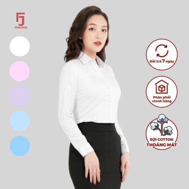 Áo sơ mi nữ tay dài Thái Hòa ASW101-R05 – Cotton kẻ nhuyễn cao cấp, đa màu, giá 250.750₫ 10