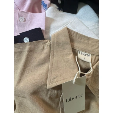 Áo sơ mi nữ tay dài thêu logo ngựa linen cao cấp, trẻ trung năng động - 335k 7