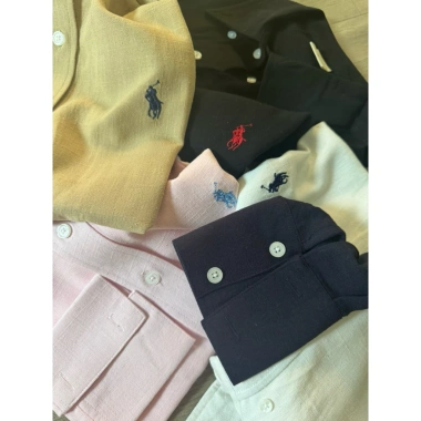 Áo sơ mi nữ tay dài thêu logo ngựa linen cao cấp, trẻ trung năng động - 335k 8