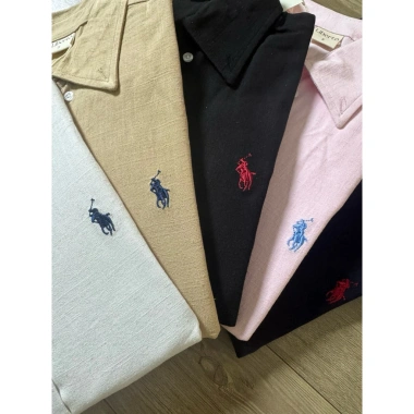 Áo sơ mi nữ tay dài thêu logo ngựa linen cao cấp, trẻ trung năng động - 335k 9