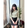 Áo sơ mi nữ tay dài thêu ngựa, giấu cúc, nhiều màu, phong cách Hàn Quốc - Mã A22 3