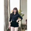 Áo sơ mi nữ tay dài thêu ngựa, giấu cúc, nhiều màu, phong cách Hàn Quốc - Mã A22 5