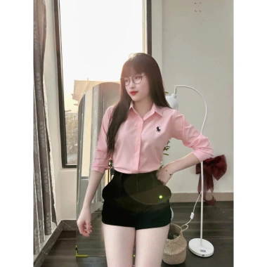 Áo sơ mi nữ tay dài thêu ngựa, giấu cúc, nhiều màu, phong cách Hàn Quốc - Mã A22 6 Áo sơ mi nữ tay dài thêu ngựa, giấu cúc, nhiều màu, phong cách Hàn Quốc - Mã A22 6