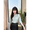 Áo sơ mi nữ tay dài thêu ngựa, giấu cúc, nhiều màu, phong cách Hàn Quốc - Mã A22 7
