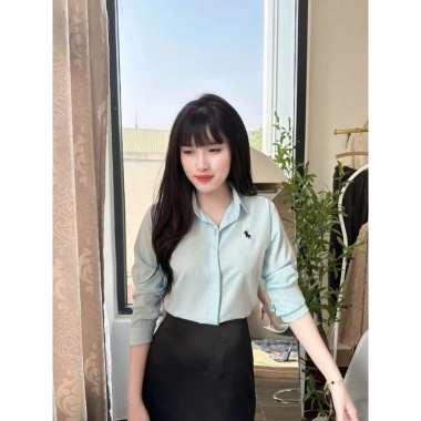 Áo sơ mi nữ tay dài thêu ngựa, giấu cúc, nhiều màu, phong cách Hàn Quốc - Mã A22 7 Áo sơ mi nữ tay dài thêu ngựa, giấu cúc, nhiều màu, phong cách Hàn Quốc - Mã A22 7