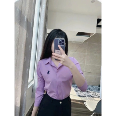 Áo sơ mi nữ tay dài thêu ngựa, giấu cúc, nhiều màu, phong cách Hàn Quốc - Mã A22
