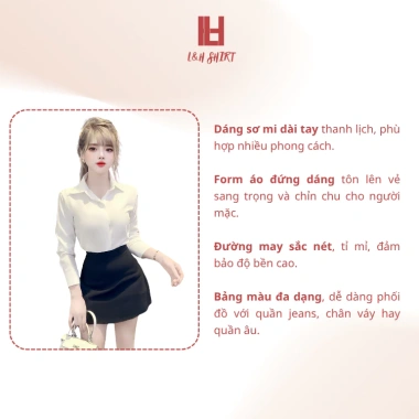 Áo sơ mi nữ tay dài vải lụa Hàn cao cấp không nhăn mềm mại thanh lịch giảm còn 86k 4