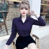 Áo sơ mi nữ tay dài vải lụa Hàn cao cấp không nhăn mềm mại thanh lịch giảm còn 86k 5