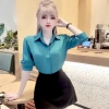 Áo sơ mi nữ tay lỡ nẹp đôi giấu nút - Thiết kế thanh lịch, giảm giá 22% chỉ 159.000₫ 9