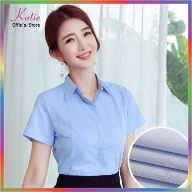 Áo Sơ Mi Nữ Tay Ngắn KATIE Cotton Thoáng Mát, Chiết Eo Ôm Dáng - Giá 194.900đ