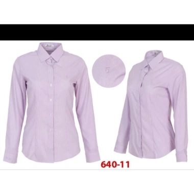 Áo sơ mi nữ Thái Hòa 3 màu xanh hồng tím - Mã 640, giảm giá 235k, sọc thẳng 3