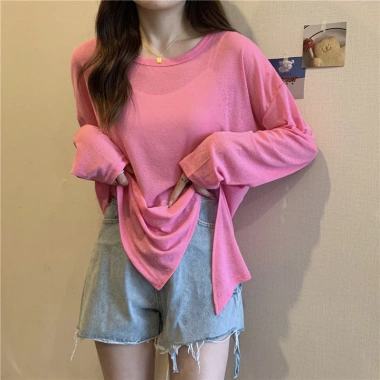 Áo sơ mi nữ thu đông 2.025 màu xanh klein tay dài, chống nắng, giá 223.318₫ 9