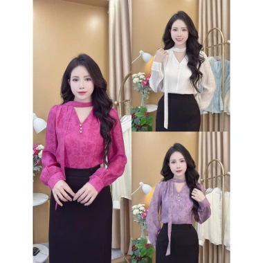 Áo sơ mi nữ thu đông tơ Nhật 2 lớp A75 - Công sở sang trọng, size S-2XL, dưới 68kg - 120k