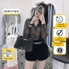 Áo sơ mi nữ tơ dài tay cao cấp công sở họa tiết hoa đính đá - MQ Boutique 209k