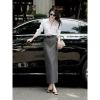 Áo sơ mi nữ trắng công sở cao cấp, phối chân váy dài form chuẩn, phong cách Hàn Quốc, giá ưu đãi 275k A2.517 7