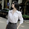 Áo sơ mi nữ trắng công sở cao cấp, phối chân váy dài form chuẩn, phong cách Hàn Quốc, giá ưu đãi 275k A2.517 10