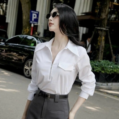 Áo sơ mi nữ trắng công sở cao cấp, phối chân váy dài form chuẩn, phong cách Hàn Quốc, giá ưu đãi 275k A2.517 10 Áo sơ mi nữ trắng công sở cao cấp, phối chân váy dài form chuẩn, phong cách Hàn Quốc, giá ưu đãi 275k A2.517 10