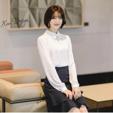 Áo sơ mi nữ trắng dài tay công sở Xuu Xu13 - Đơn giản, giá ưu đãi 195.000đ 2