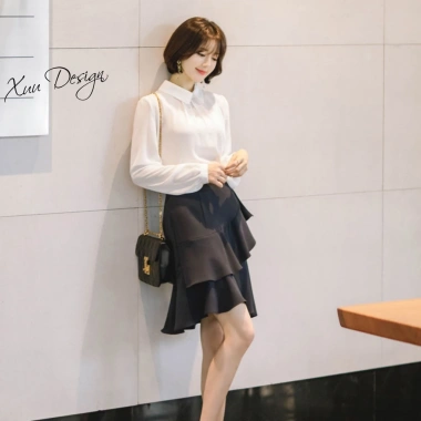 Áo sơ mi nữ trắng dài tay công sở Xuu Xu13 - Đơn giản, giá ưu đãi 195.000đ 3