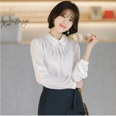 Áo sơ mi nữ trắng dài tay công sở Xuu Xu13 - Đơn giản, giá ưu đãi 195.000đ 8