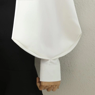 Áo Sơ Mi Nữ Trắng Hàn Quốc Dài Tay Baggy Thanh Lịch Sang Trọng Không Sắt 104.328 VND 5