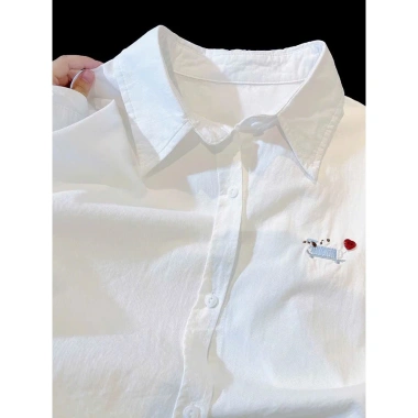 Áo sơ mi nữ trắng họa tiết thêu công sở giảm giá Vyan store 150.000 VND 7