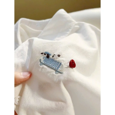 Áo sơ mi nữ trắng họa tiết thêu công sở giảm giá Vyan store 150.000 VND 8