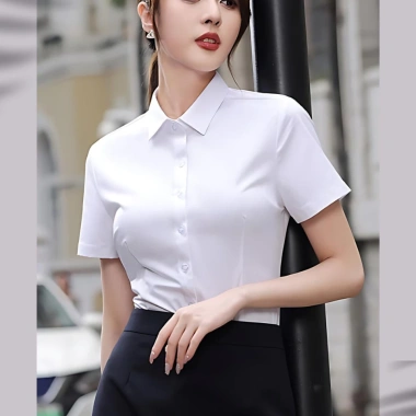 Áo sơ mi nữ trắng ôm Oxatyl M236 vải sợi tre công sở đi làm học giá 288.000 VND 2