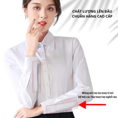 Áo sơ mi nữ trắng ôm Oxatyl M236 vải sợi tre công sở đi làm học giá 288.000 VND 7